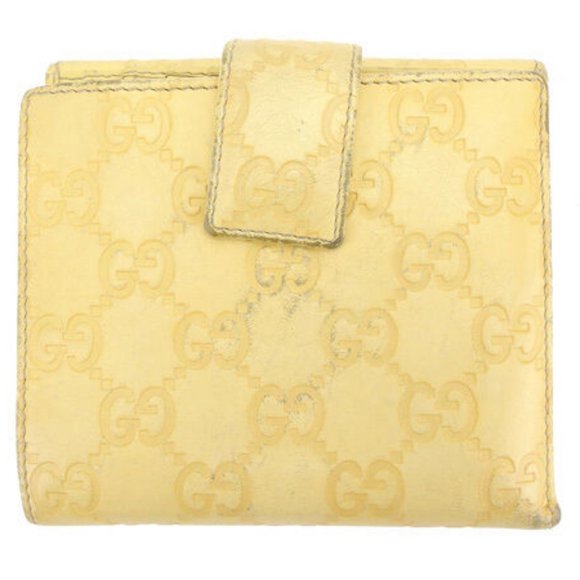 Gucci Wallet Purse Guccissima Yellow Gold Woman Authentic Used Y4157 - Picture 6 of 6